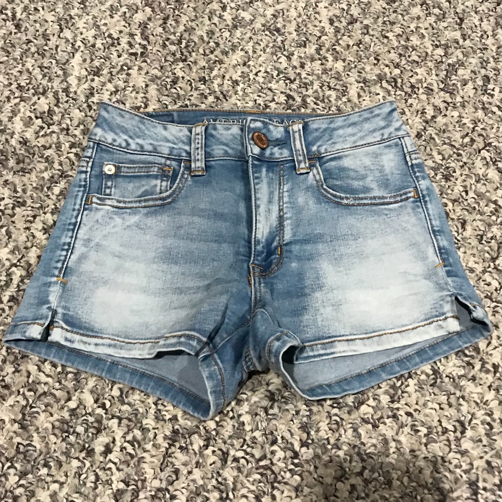 AEO high rise jean shorts